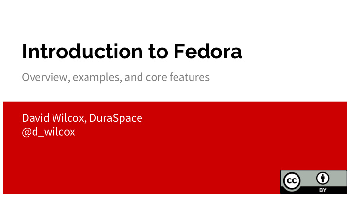 introduction to fedora