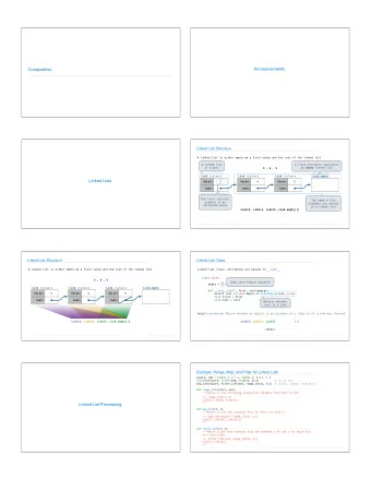 Announcements  Composition  Linked List Structure A linked list is either empty or a first value