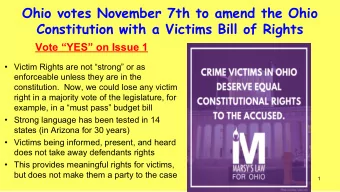 Ohio votes November 7th to amend the Ohio  Constitution with a Victims Bill of Rights  Vote