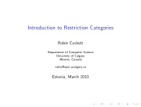 introduction to restriction categories