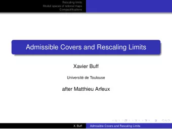 Admissible Covers and Rescaling Limits  Xavier Buff  Universit de Toulouse  after Matthieu Arfeux