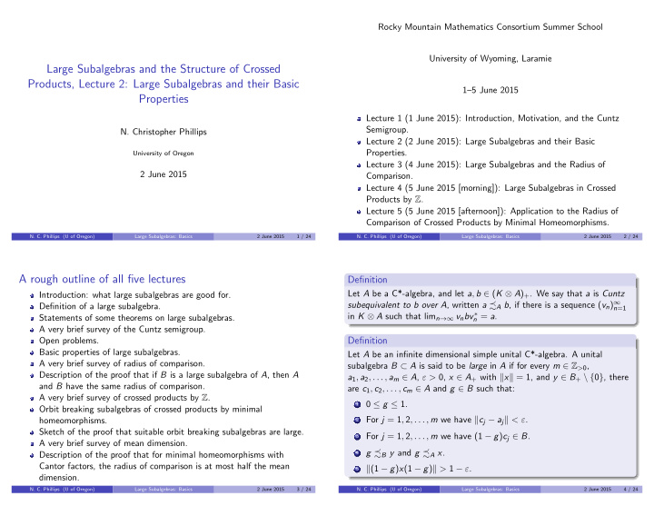 large subalgebras and the structure of crossed products