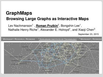 GraphMaps  Browsing Large Graphs as Interactive Maps Lev Nachmanson 1 , Roman Prutkin 2 , Bongshin