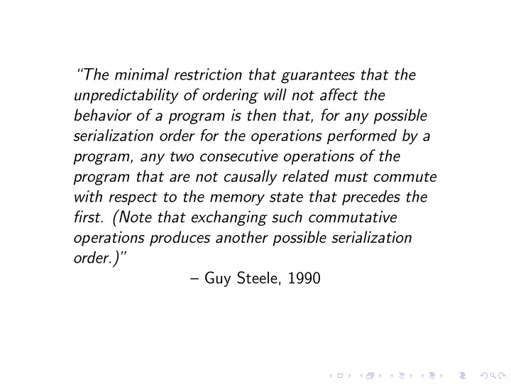 the minimal restriction that guarantees that the
