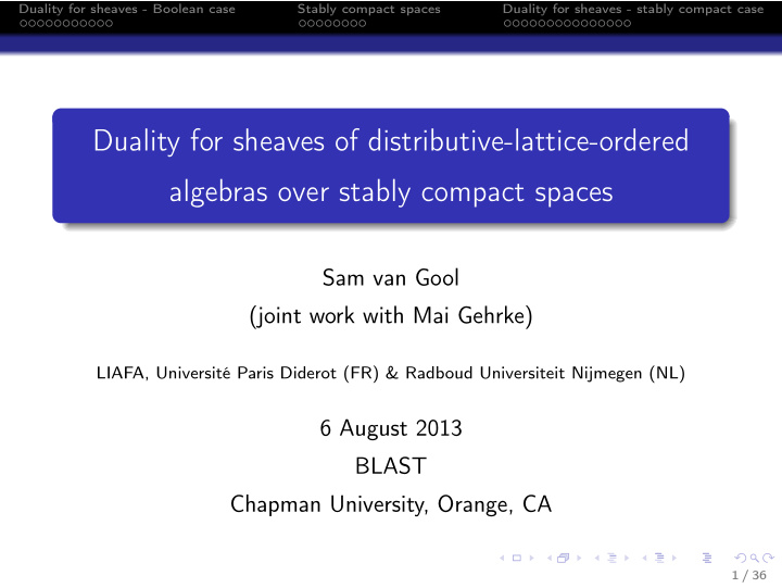 duality for sheaves of distributive lattice ordered