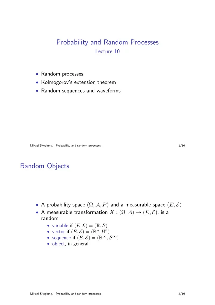probability and random processes