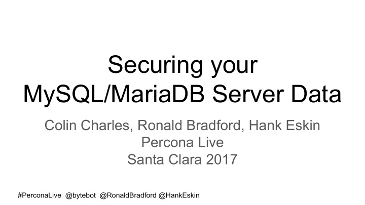 securing your mysql mariadb server data