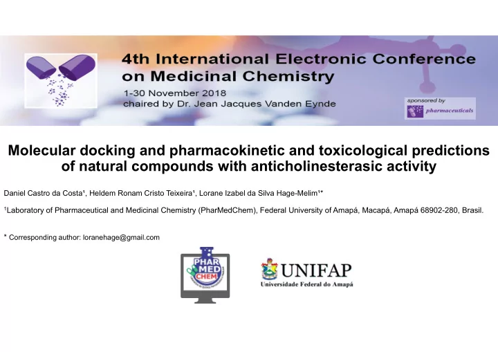 molecular docking and pharmacokinetic and toxicological
