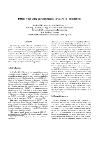 Pitfalls when using parallel streams in OMNeT++ simulations  Bernhard Hechenleitner and Karl