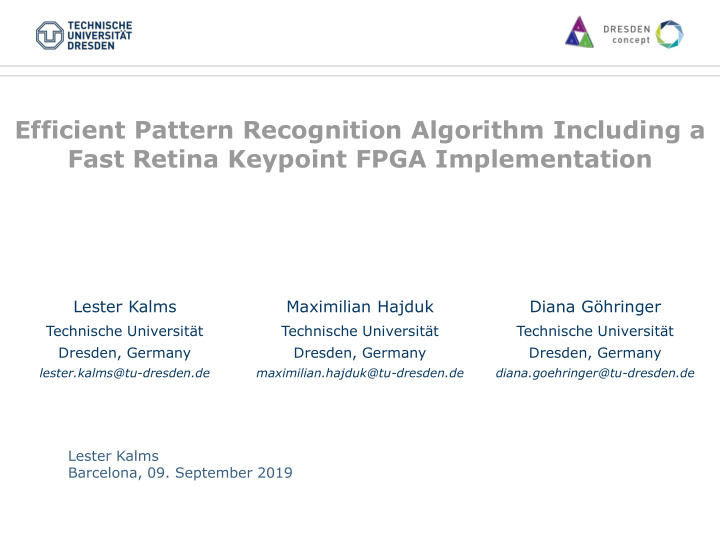 efficient pattern recognition algorithm including a