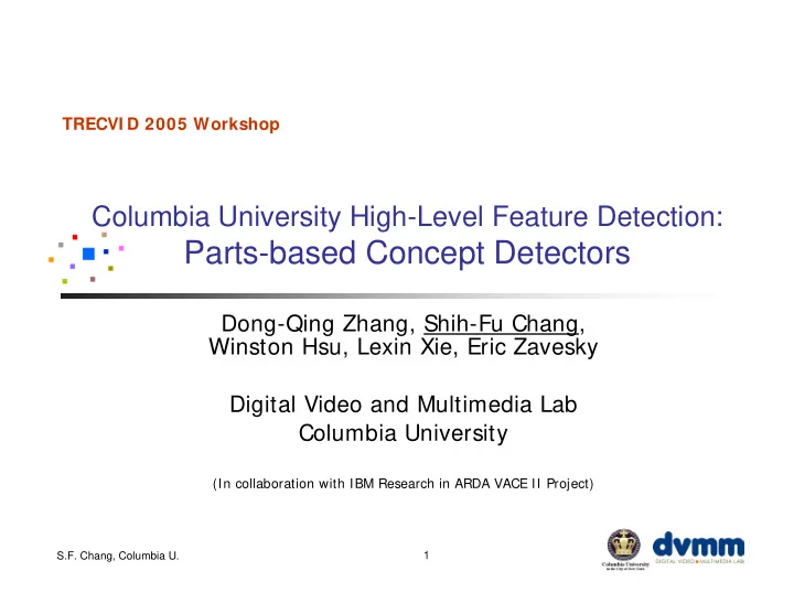 parts based concept detectors