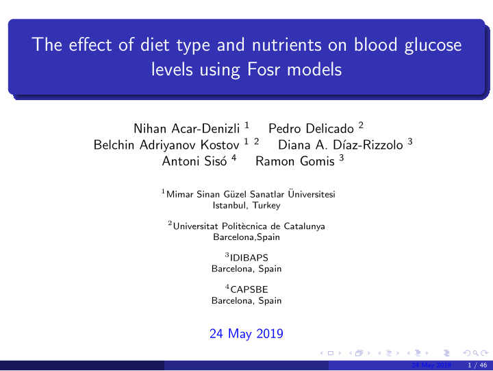 the effect of diet type and nutrients on blood glucose
