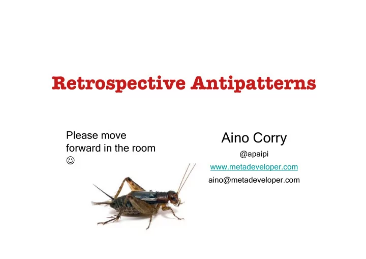 retrospective antipatterns