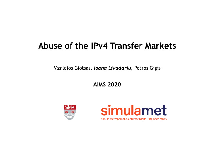 abuse of the ipv4 transfer markets