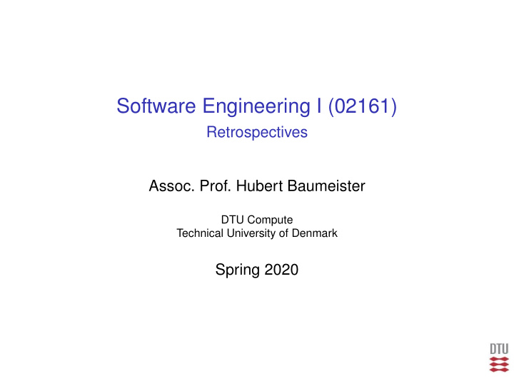 software engineering i 02161