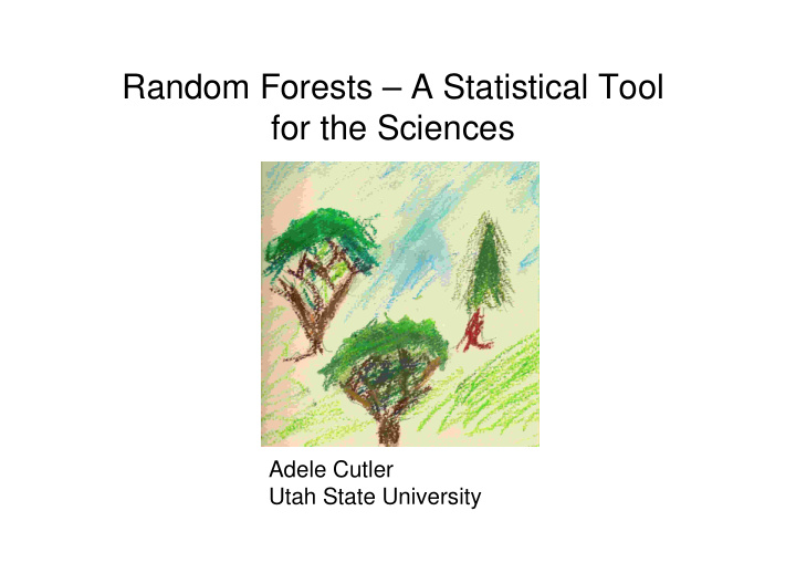 random forests a statistical tool for the sciences