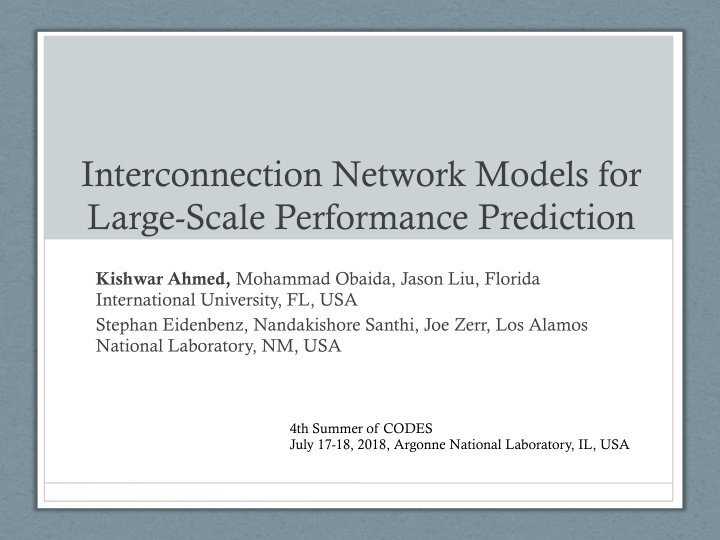 interconnection network models for large scale