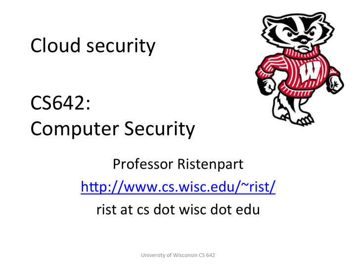 cloud security cs642 computer security