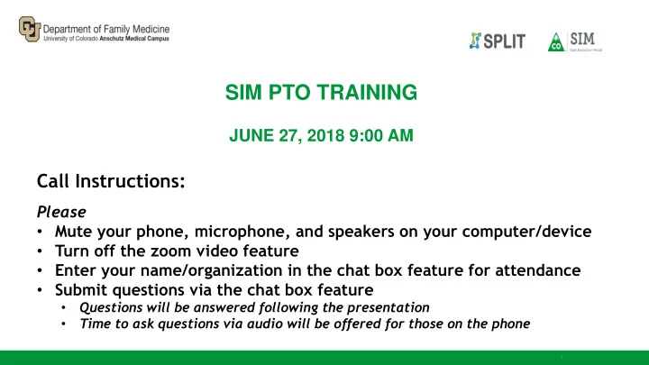 sim pto training