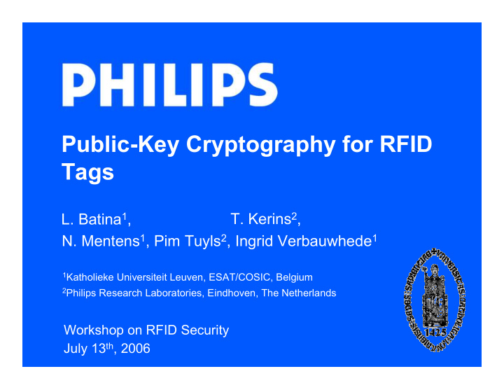 public key cryptography for rfid tags