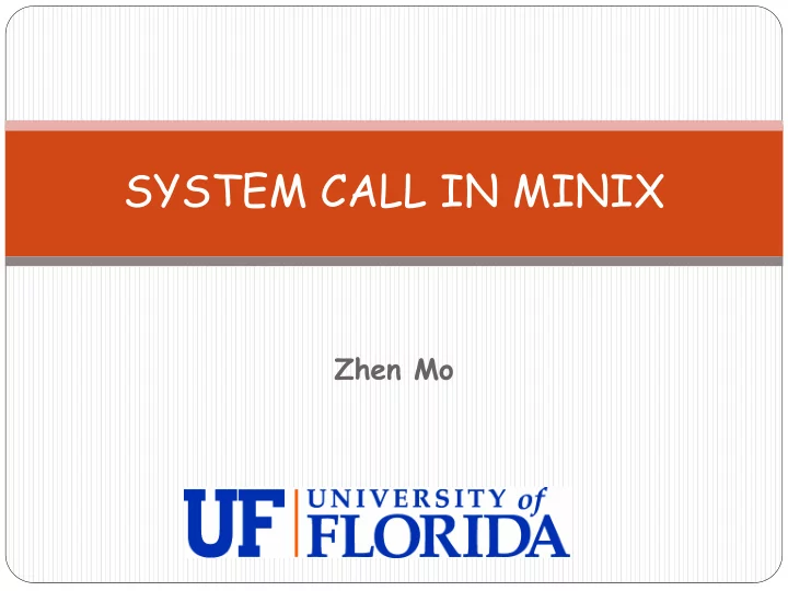 system call in minix