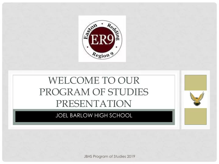 welcome to our program of studies presentation purpose