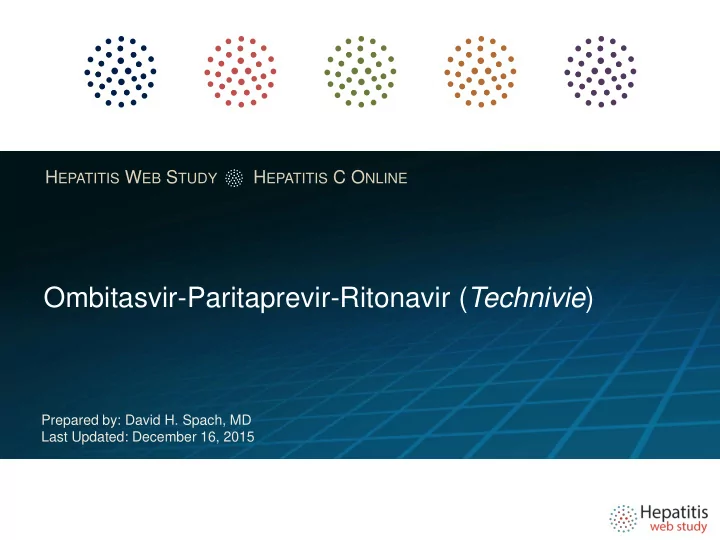 ombitasvir paritaprevir ritonavir technivie