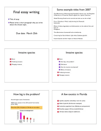 Final essay writing  The Effectiveness of Reintroducing Przewalski's Horses into  the Mongolian