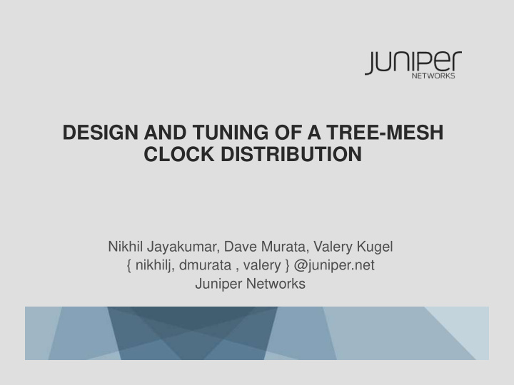 design and tuning of a tree mesh clock distribution