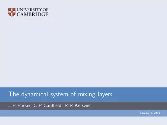 The dynamical system of mixing layers  J P Parker, C P Caulfield, R R Kerswell  February 6, 2019
