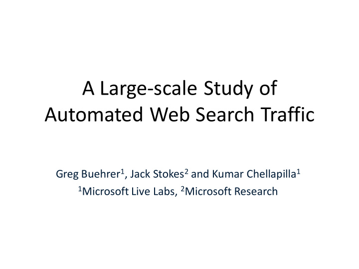 automated web search traffic