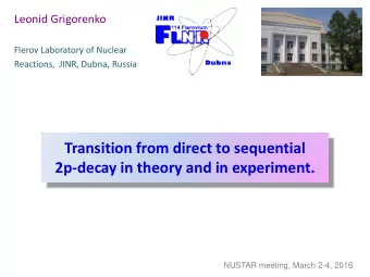 Transition from direct to sequential  2p-decay in theory and in experiment.  NUSTAR meeting, March
