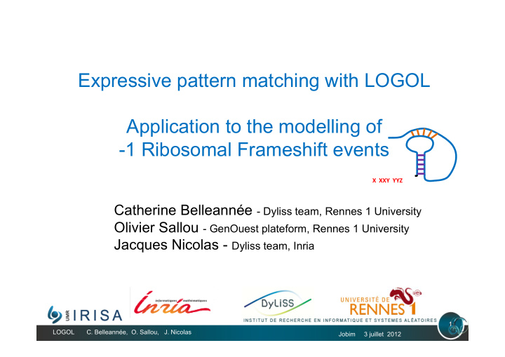 expressive pattern matching with logol application to the