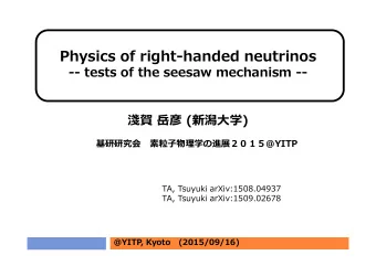 Physics of right-handed neutrinos  -- tests of the seesaw mechanism --
