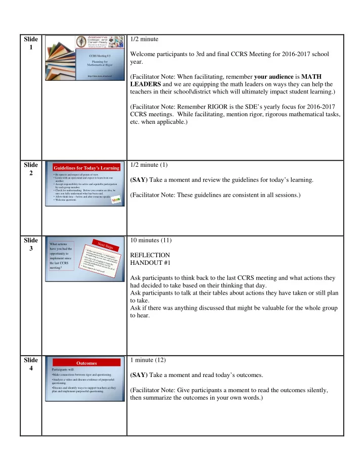slide 10 minutes 11 what actions 3 have you had the