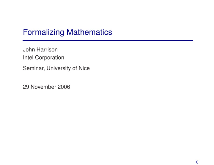 formalizing mathematics