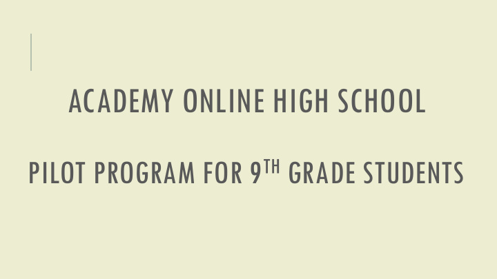 academy online high school