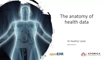 The anatomy of  health data  Dr Heather Leslie  @omowizard Anatomy (Greek anatom,