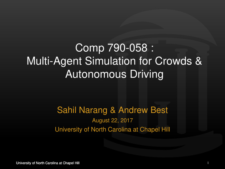 comp 790 058 multi agent simulation for crowds autonomous