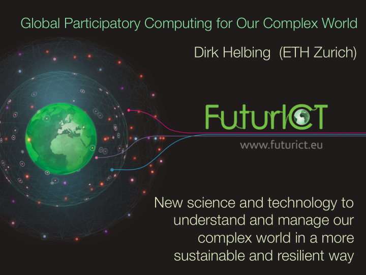 dirk helbing eth zurich new science and technology to