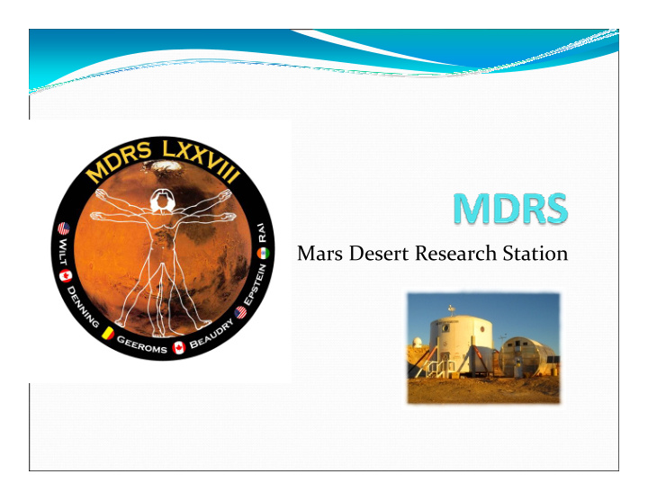 mars desert research station mdrs presentation