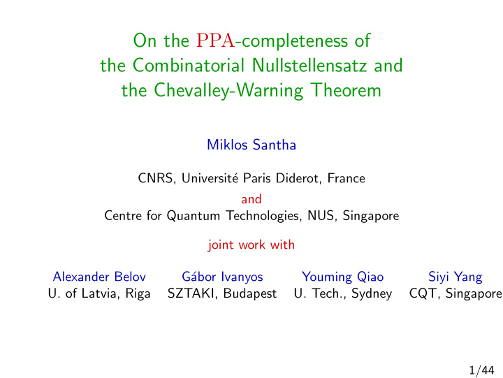 on the ppa completeness of the combinatorial