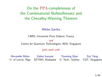 On the PPA -completeness of  the Combinatorial Nullstellensatz and  the Chevalley-Warning Theorem