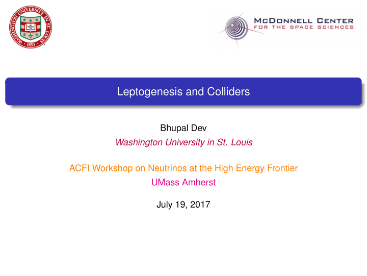leptogenesis and colliders