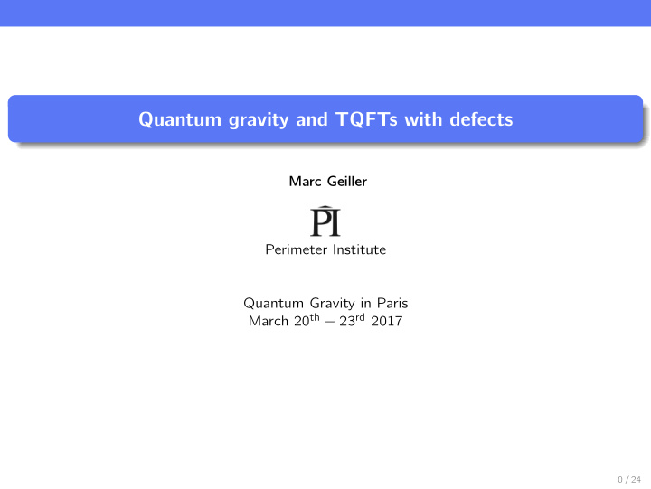 quantum gravity and tqfts with defects