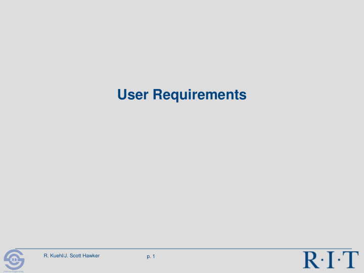 user requirements