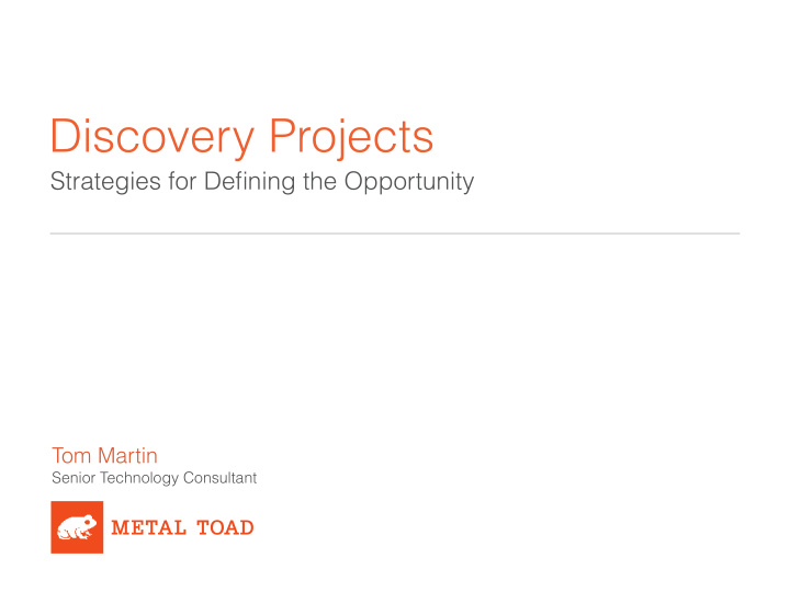 discovery projects