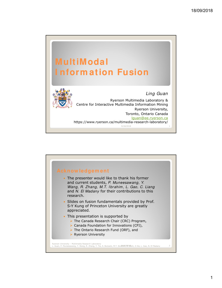 multimodal i nform ation fusion