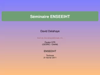 Sminaire ENSEEIHT  David Delahaye  David.Delahaye@cnam.fr  quipe CPR  (CEDRIC / CNAM)  ENSEEIHT