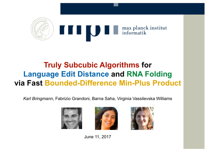 truly subcubic algorithms for language edit distance and